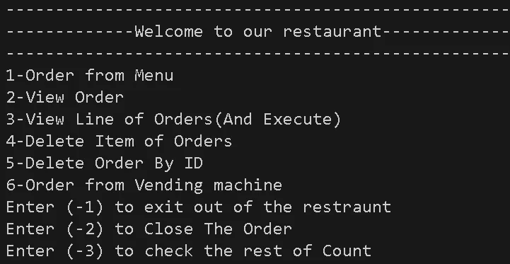Restaurant Ordering System